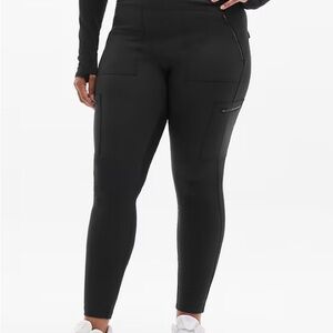 Athleta Black Headlands Hybrid Cargo Leggings Sz 10